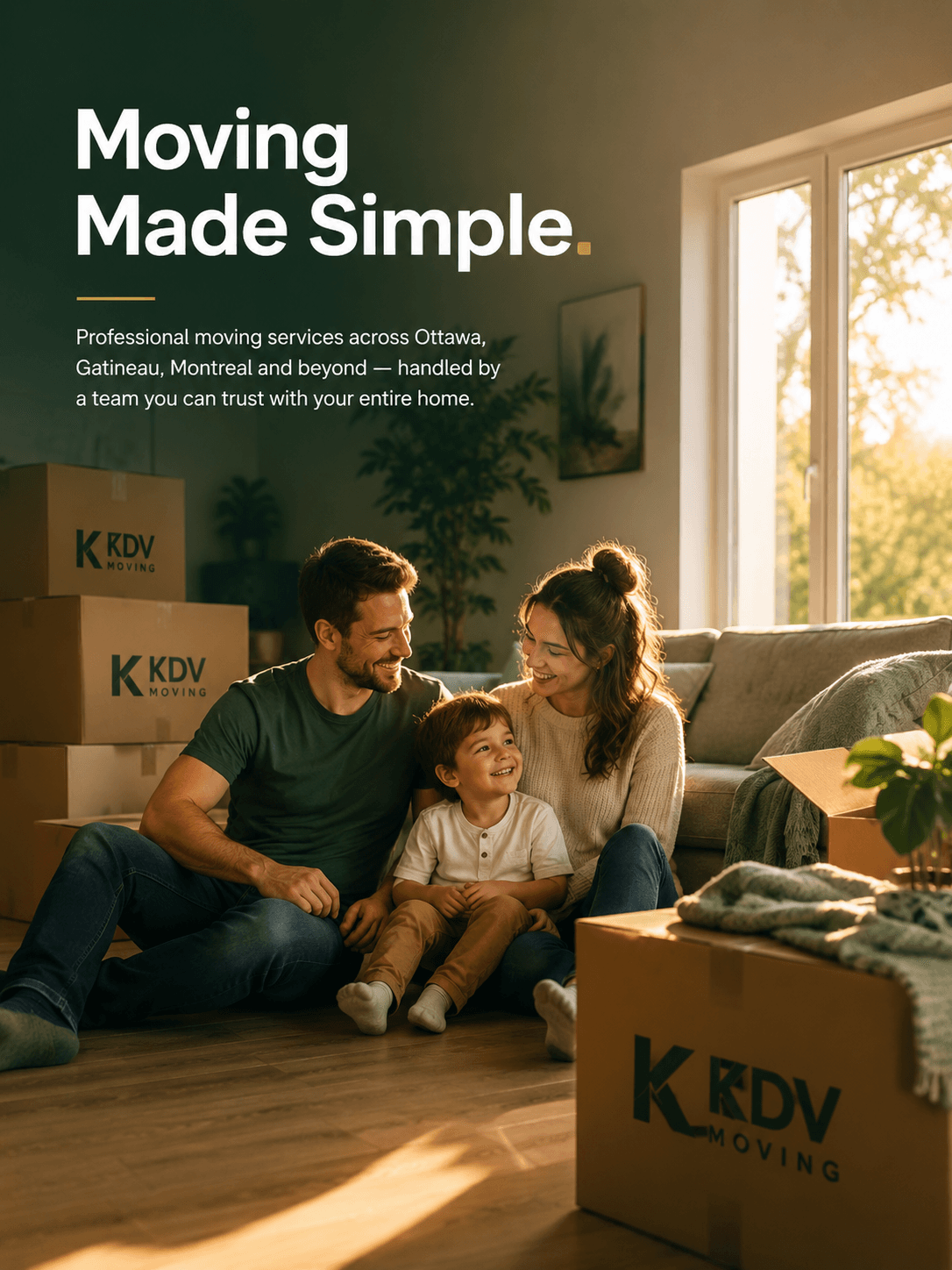 KDV crew wrapping furniture